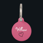 Cute Pink Personalized Pet Tag with Heart<br><div class="desc">Cute pastel pink personalized pet tag featuring a heart.  Perfect for your cat or dog.  Makes a great gift for all occasions.  Click the "Customize it!" button to change the text size,  text color,  font style and more!</div>
