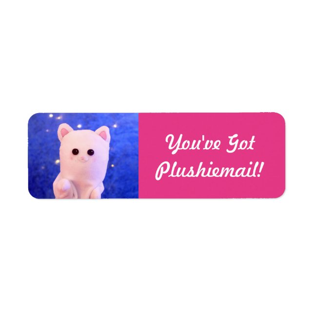 Cute Pink Personalized Photo Mail Modern Label (Front)