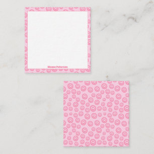 Cute Pink Personalized Preppy Note Card