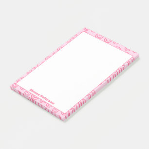 Cute Pink Personalized Preppy Post-it Notes