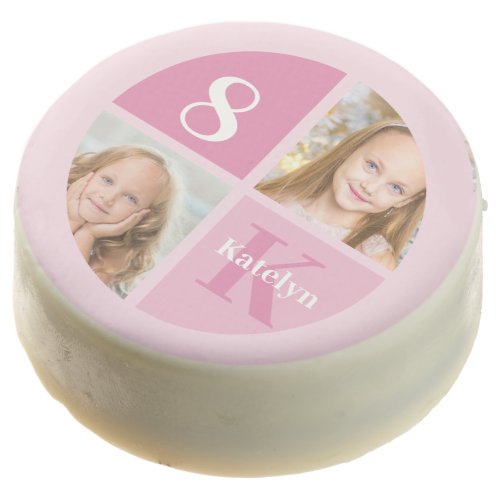 Cute Pink Photo Personalized Birthday Girl Party Chocolate Covered Oreo