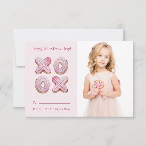 Cute Pink Photo Valentines Day Note Card