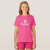Cute pink pickleball kid's t shirt for girl