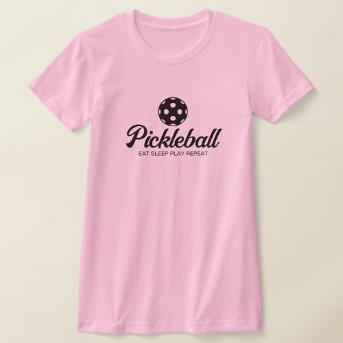 Cute pink pickleball slim fit t shirt for women