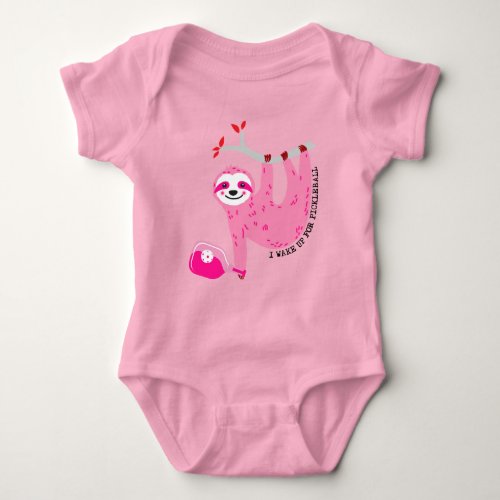  Cute Pink pickleball sloths  Baby Bodysuit