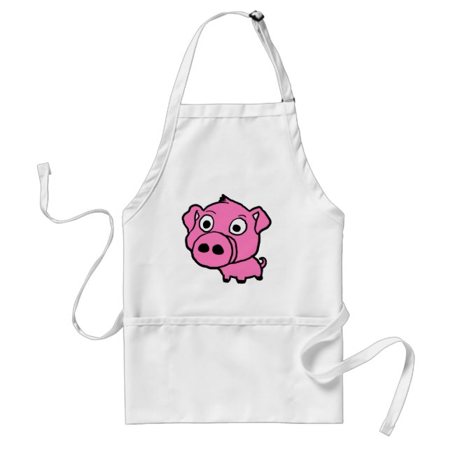 Cute Pink Pig  Adult Apron (Front)