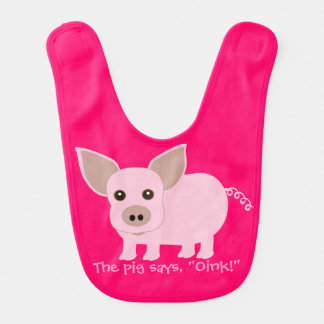 Cute Pink Pig Baby Bib