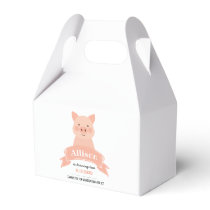 Cute Pink Pig Birthday Party | Thank You Favor Boxes