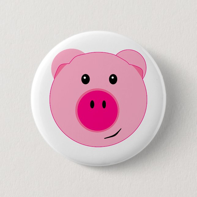 Cute Pink Pig Button (Front)