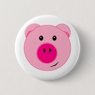 Cute Pink Pig Button
