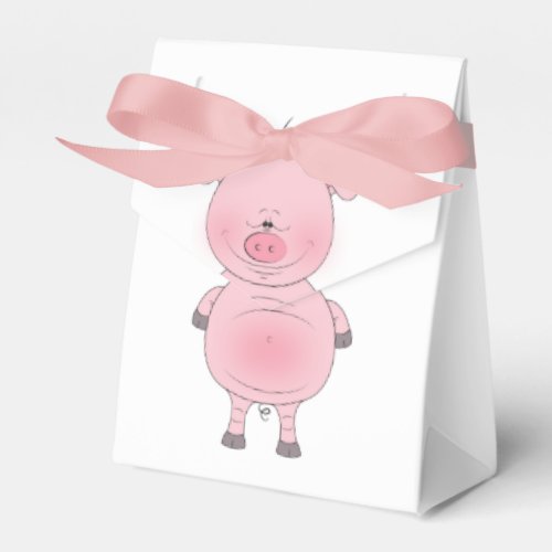 Cute Pink Pig Cartoon Favor Boxes