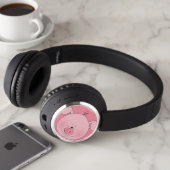 Cute Pink Pig Cartoon Headphones (In Situ)