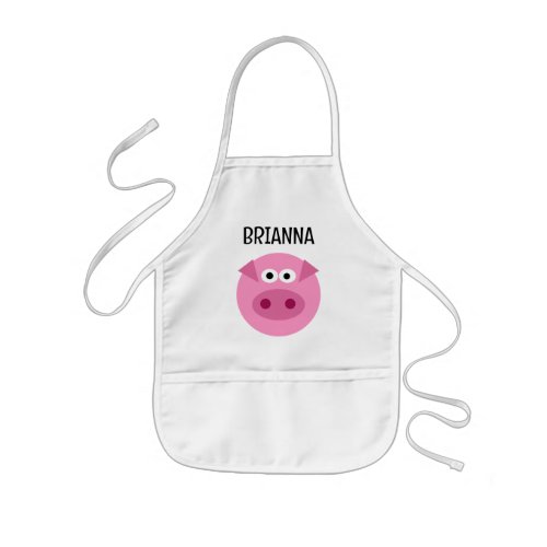 Cute pink pig cartoon small kitchen apron for kids