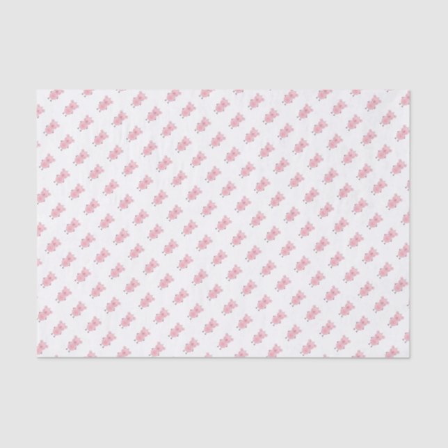Cute Pink Pig Cartoon Tissue Paper (Front)