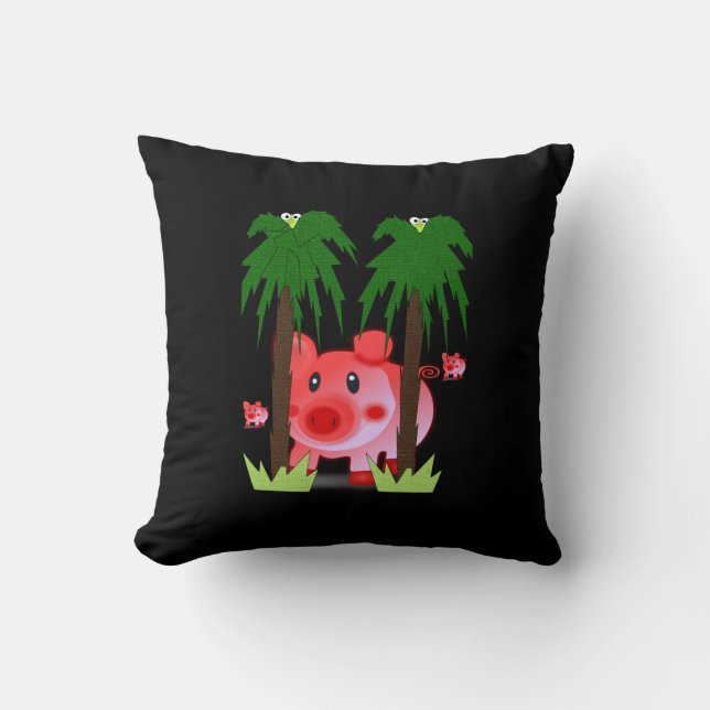 Cute Pink Pig Decorative Throw Pillow  (Front)