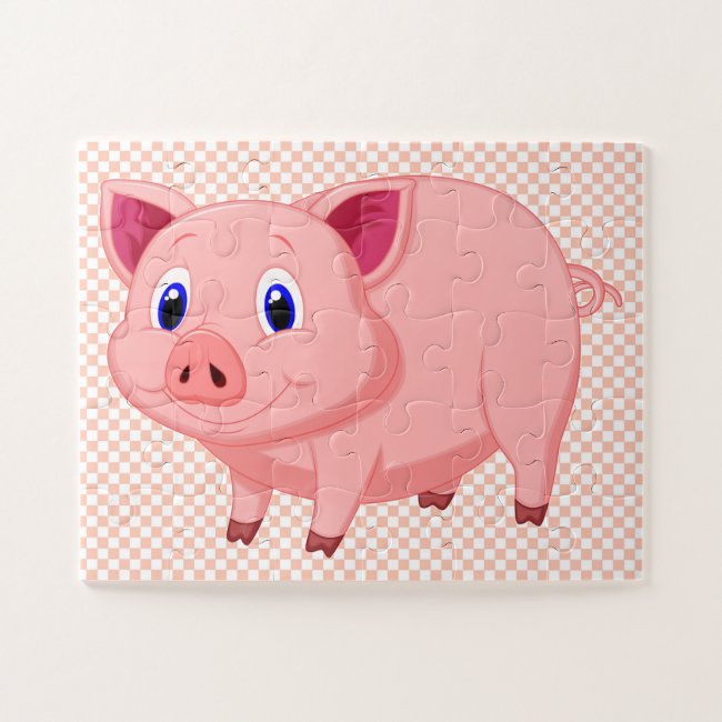 Cute Pink Pig Design Jigsaw Puzzle