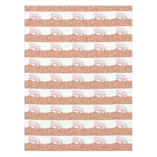 Cute Pink Pig in Mud Funny Watercolour Animal Art Tablecloth