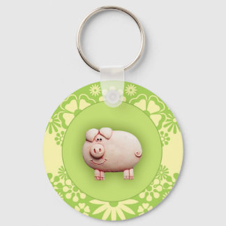 Cute Pink Pig Keychain