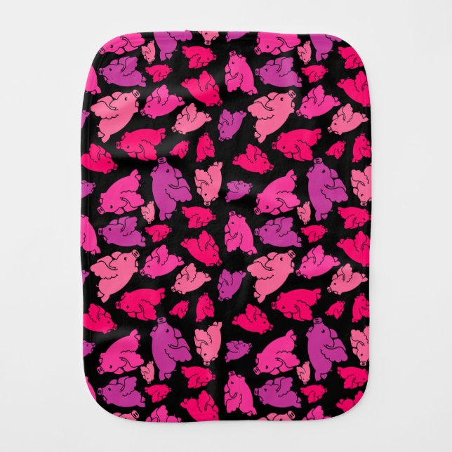 Cute Pink Pig Pattern Baby Burp Cloth (Front)