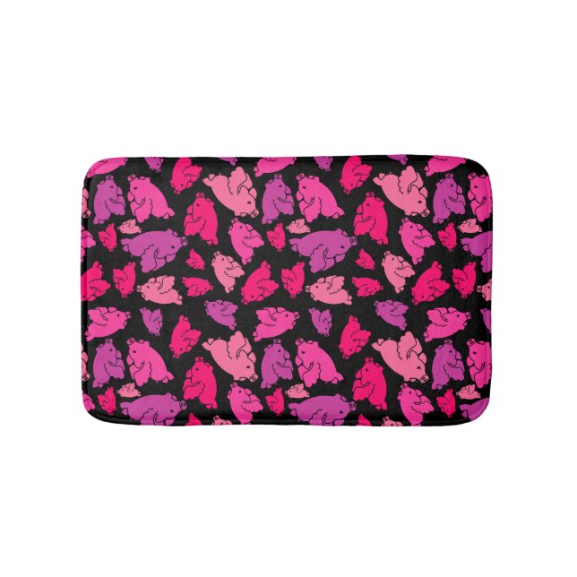 Cute Pink Pig Pattern Bath Mat (Front)
