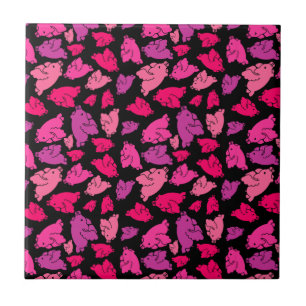 Cute Pink Pig Pattern Ceramic Tile