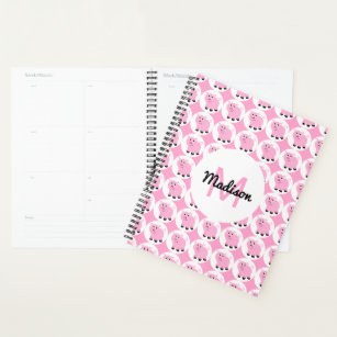 Cute Pink Pig Pattern Personalized Adorable Animal Planner