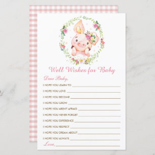 Cute Pink Pig Piglet Well Wishes for Baby Game