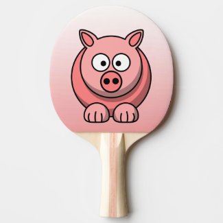 Cute Pink Pig Ping Pong Paddle