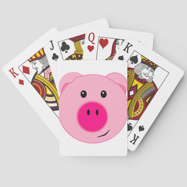 Cute Pink Pig Poker Cards (Back)