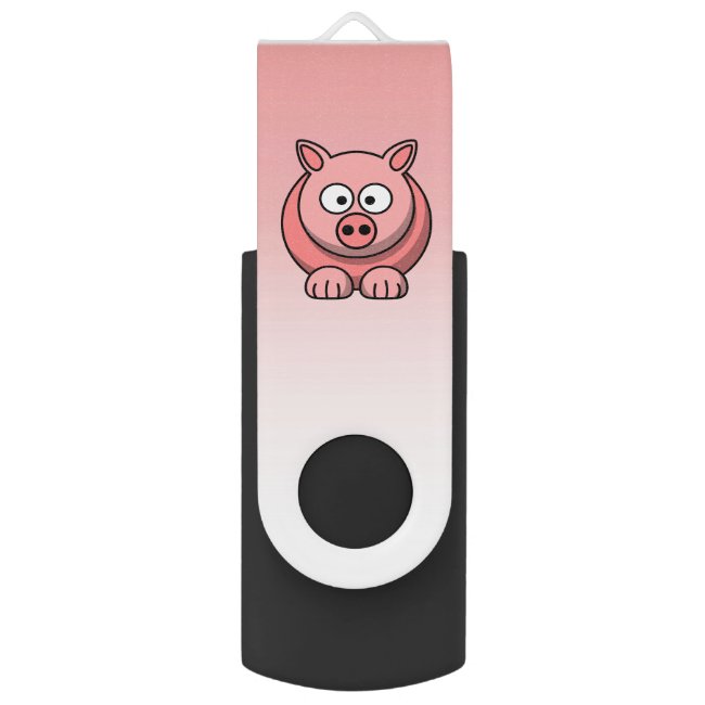 Cute Pink Pig USB Swivel Flash Drive
