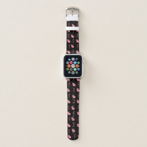 Cute Pink Piggy Hearts Love Romantic Adorable Cool Apple Watch Band