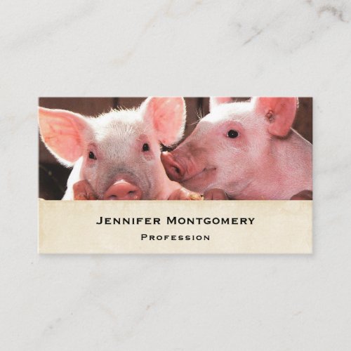 Cute Pink Piglets Animal Photograph Business Card