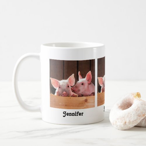 Cute Pink Piglets Animal Photograph Coffee Mug