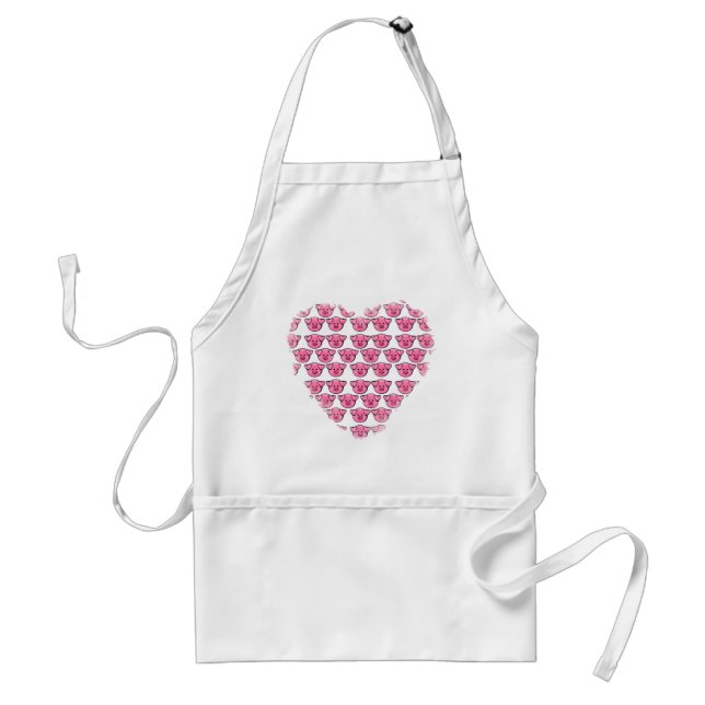 Cute Pink Pigs Adult Apron (Front)