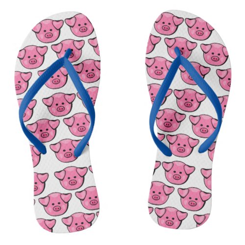 Cute Pink Pigs Flip Flops