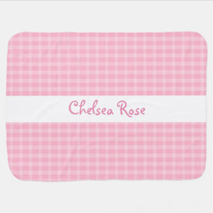 Cute Pink Plaid Baby Blanket