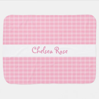 Cute Pink Plaid Baby Blanket