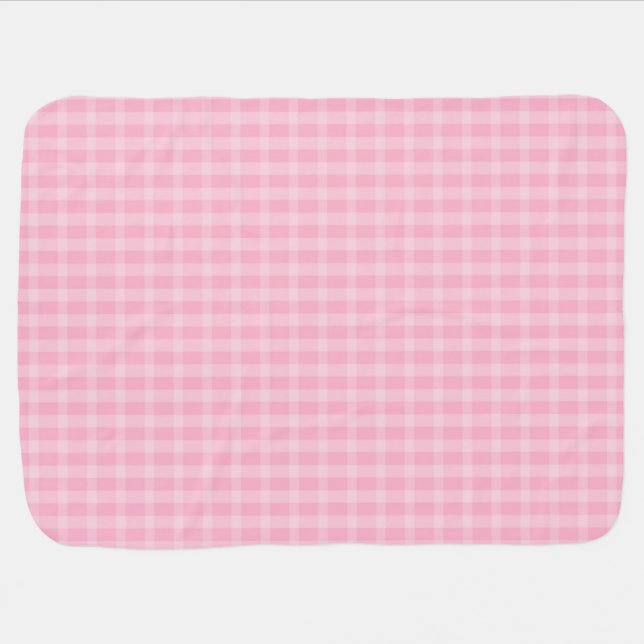 Cute Pink Plaid Baby Blanket (Horizontal)