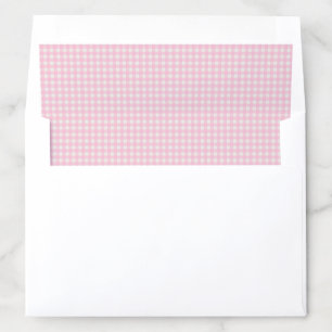 Cute Pink Plaid Gingham Check Christmas Holiday Envelope Liner