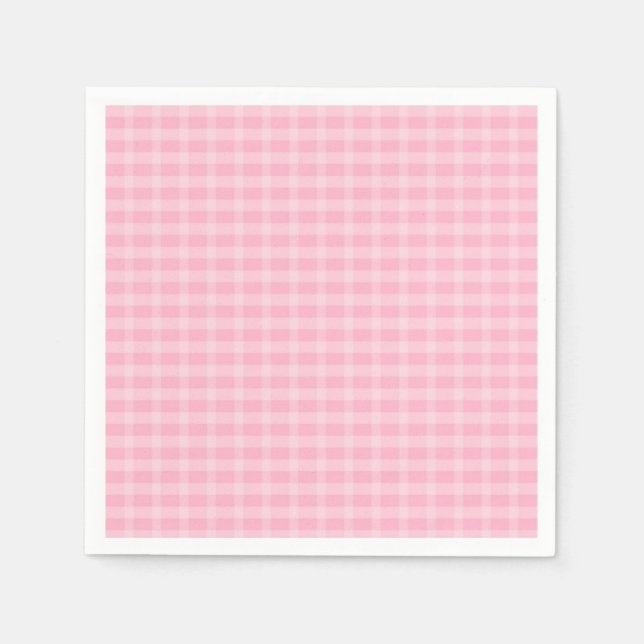 Cute Pink Plaid Napkins (Front)