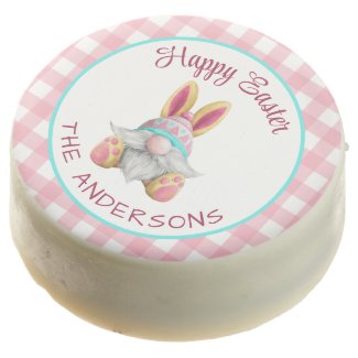 Cute Pink Plaid Watercolor Gnome Easter Egg Hunt