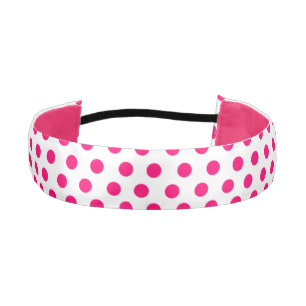 Cute Pink Polka Dot Athletic Headband