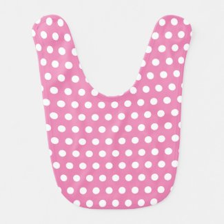Cute Pink Polka Dot Baby Bib