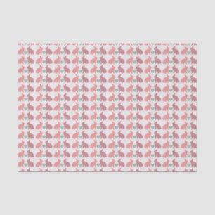 Cute Pink Polka Dot Bunnies Pattern Tissue Paper