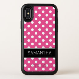Cute Pink Polka Dot Pattern Custom OtterBox Symmetry iPhone X Case