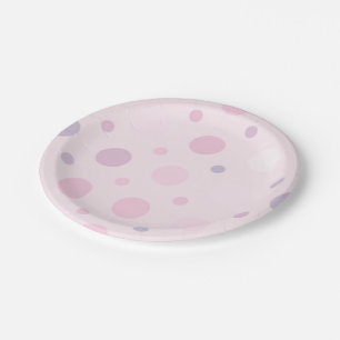 Cute Pink Polka Dot Pattern Paper Plates