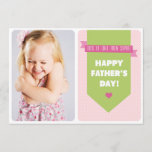 Cute Pink Polka Dots | Father's Day Flat Card