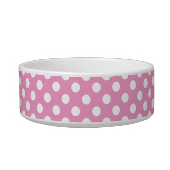 Cute Pink Polka Dots Pattern Bowl by ZeraDesign at Zazzle