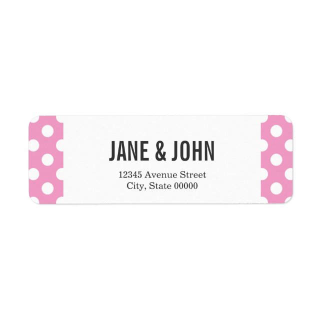 Cute Pink Polka Dots Pattern Label (Front)