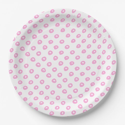 Cute Pink Polkadots  Baby Shower or Kids Birthday Paper Plates